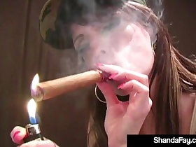 Frying Hot Cougar Shanda Fay Smokes Cigar & A Cock!
