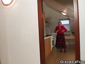 Cock-hungry granny fucked alien both sides